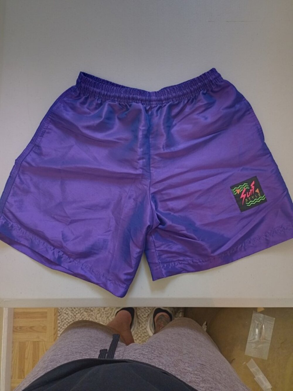 Surf Style Iridescent Purple Shorts Adult Size Medium